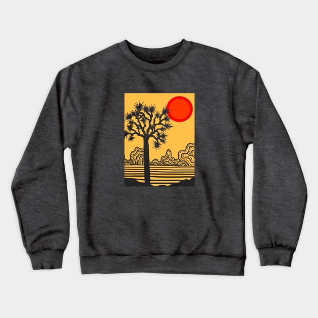 Joshua Tree Sunset Crewneck Sweatshirt by ladyoflupine